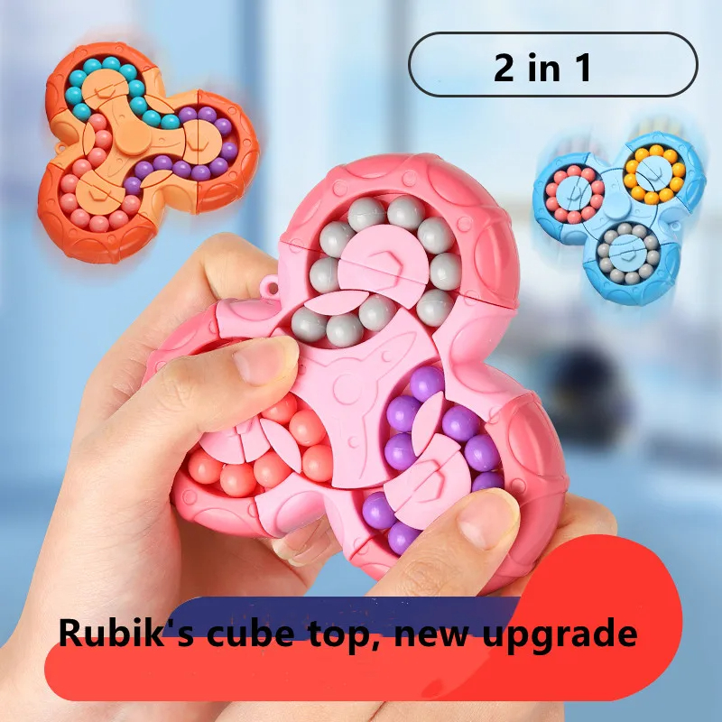 AliExpress Six-sided Rotation Finger Bean Intelligence Gyro Antistress Fingertip Cube Learning Educational Magic Disk For Kids, view 2