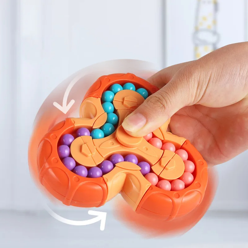 AliExpress Six-sided Rotation Finger Bean Intelligence Gyro Antistress Fingertip Cube Learning Educational Magic Disk For Kids, view 4