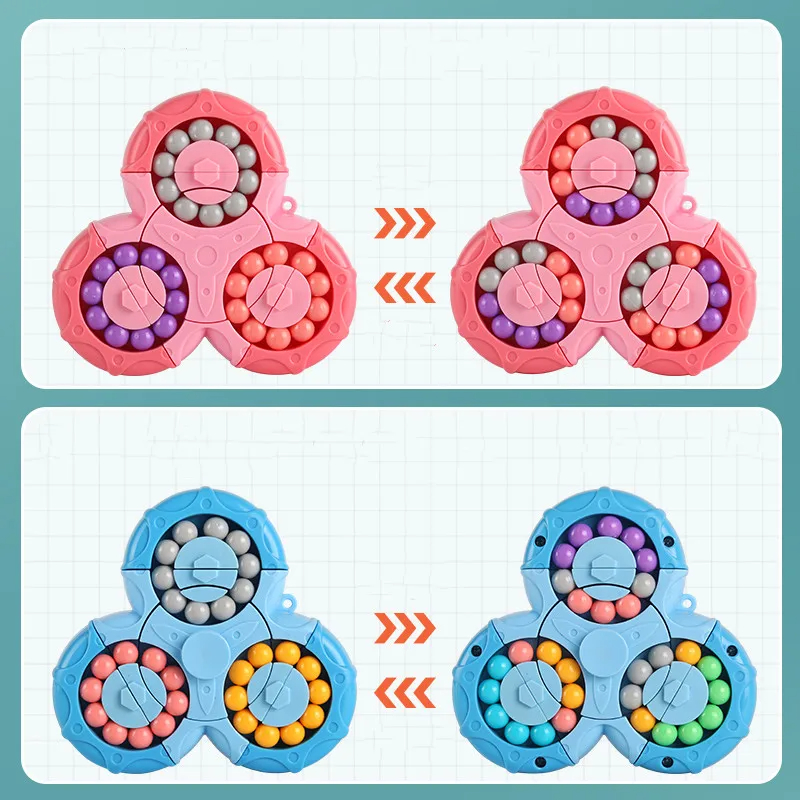 AliExpress Six-sided Rotation Finger Bean Intelligence Gyro Antistress Fingertip Cube Learning Educational Magic Disk For Kids, view 5