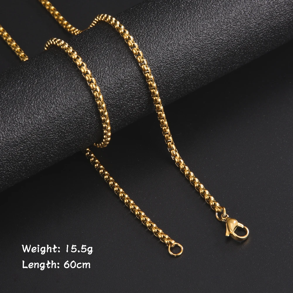 AliExpress Stainless Steel Box Chain Necklace for Men (60cm), view 5