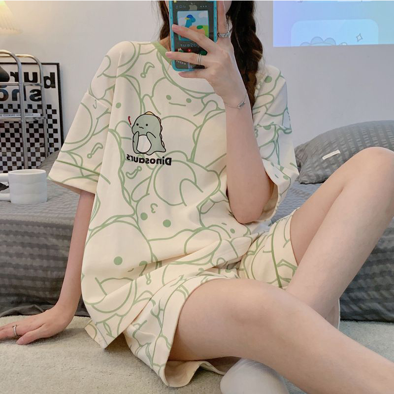 AliExpress Sleepwear Set Women Short Pajamas for Women Women's Summer Pajamas Pajama Sets Pijama Woman Home Wear Panties Sleep Lounge, view 4