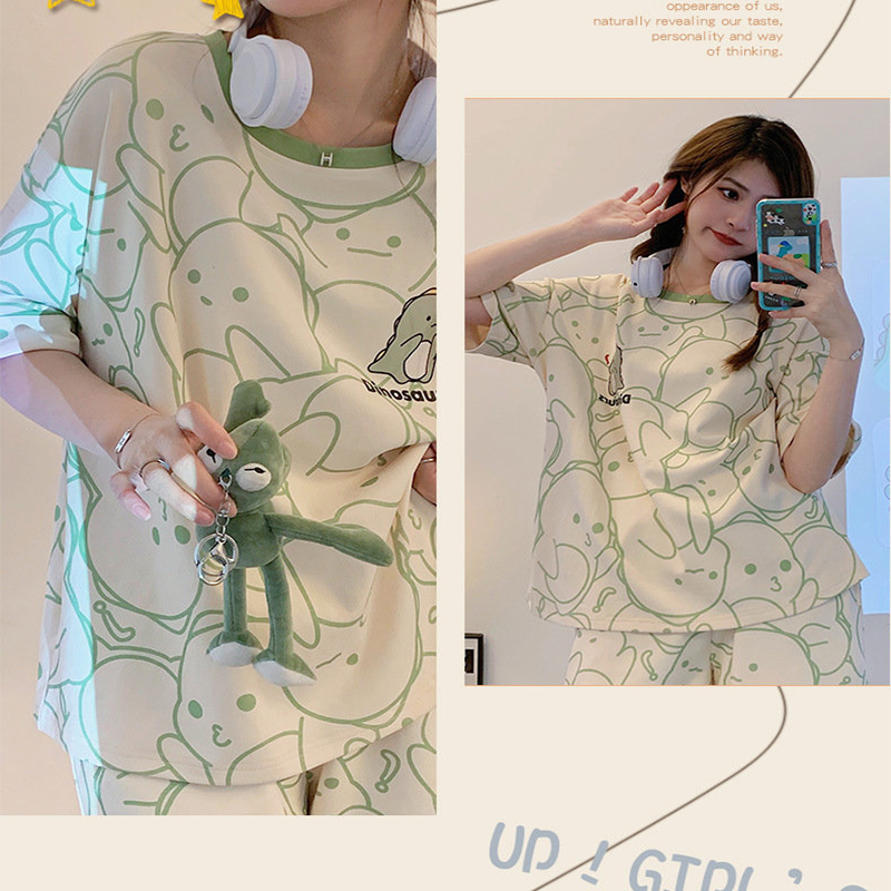 AliExpress Sleepwear Set Women Short Pajamas for Women Women's Summer Pajamas Pajama Sets Pijama Woman Home Wear Panties Sleep Lounge, view 6