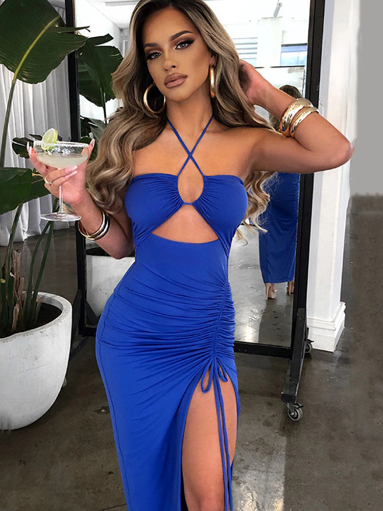 AliExpress Sleeveless Sexy Female Midi Backless Dresses Slim Night Club Party Women's Dress Bodycon Vestidos Elegantes Para Mujer, view 4