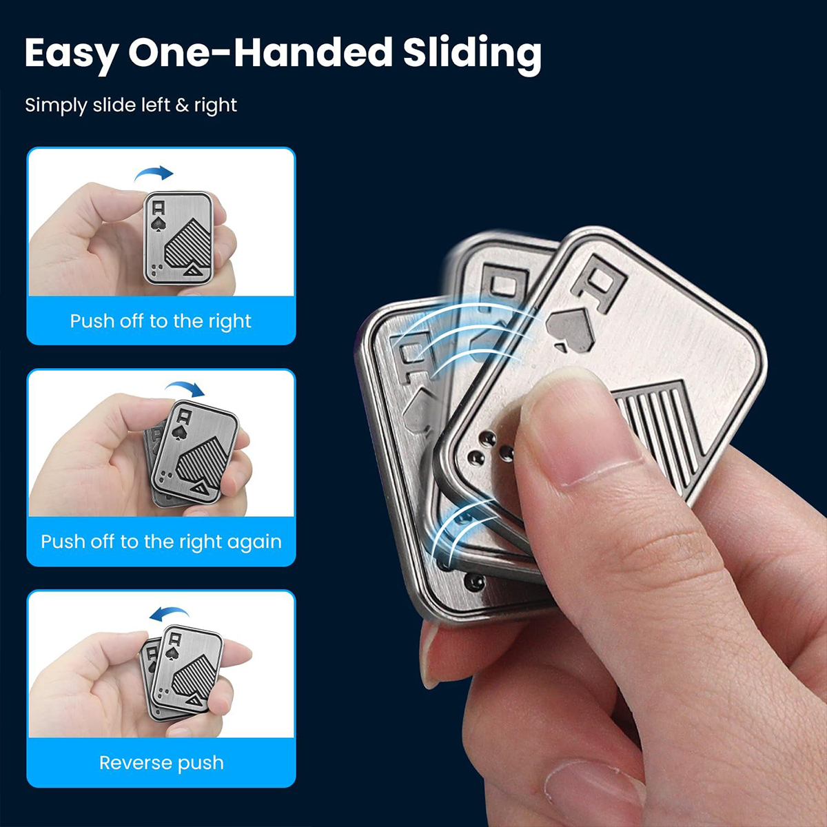 AliExpress Sliding Cover Push Card Micro Creative Fingertip Gyroscope, with Diverse Shapes, EDC Stress-Relieving Office Desktop Toys, view 5