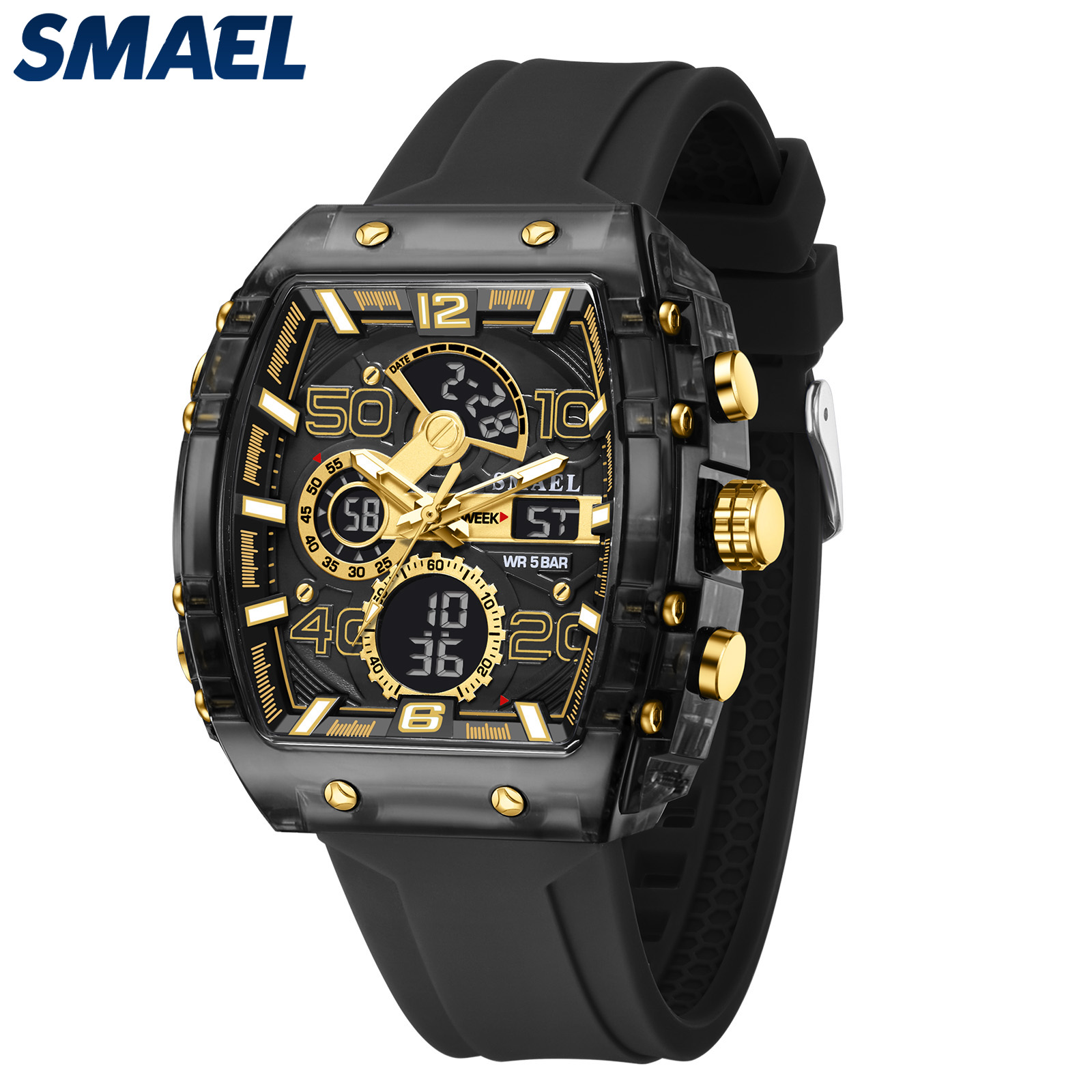 AliExpress SMAEL 8109 Square Dual-Display Digital Watch