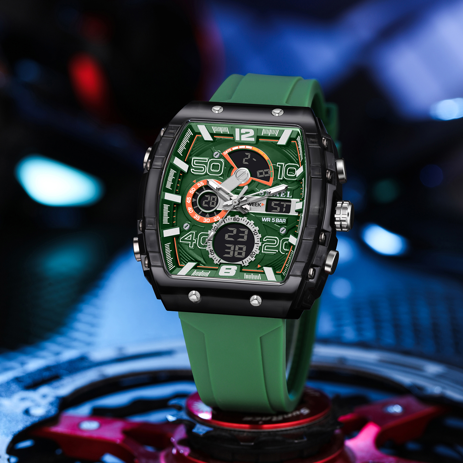 AliExpress SMAEL 8109 Square Dual-Display Digital Watch, view 3