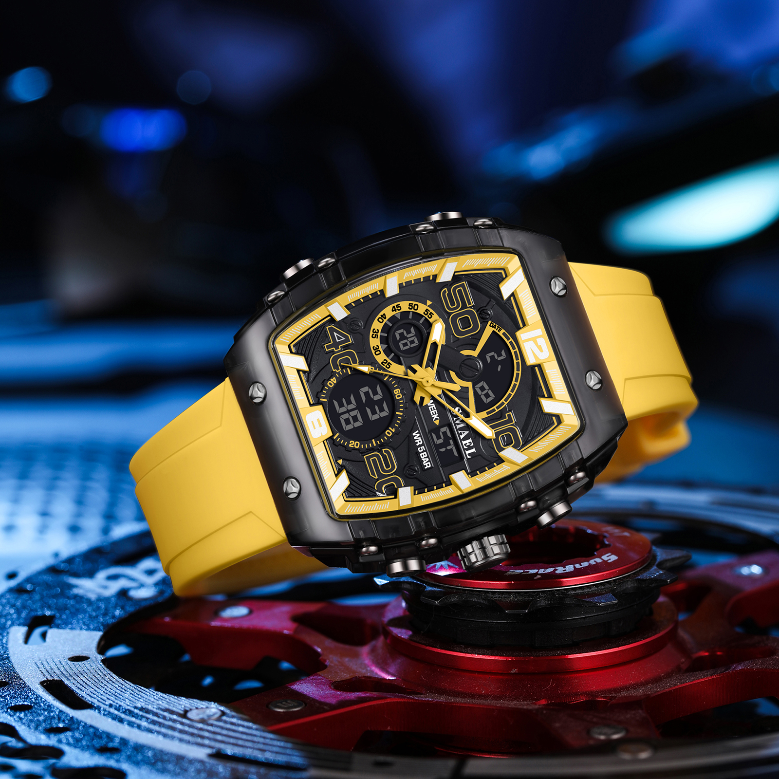 AliExpress SMAEL 8109 Square Dual-Display Digital Watch, view 4
