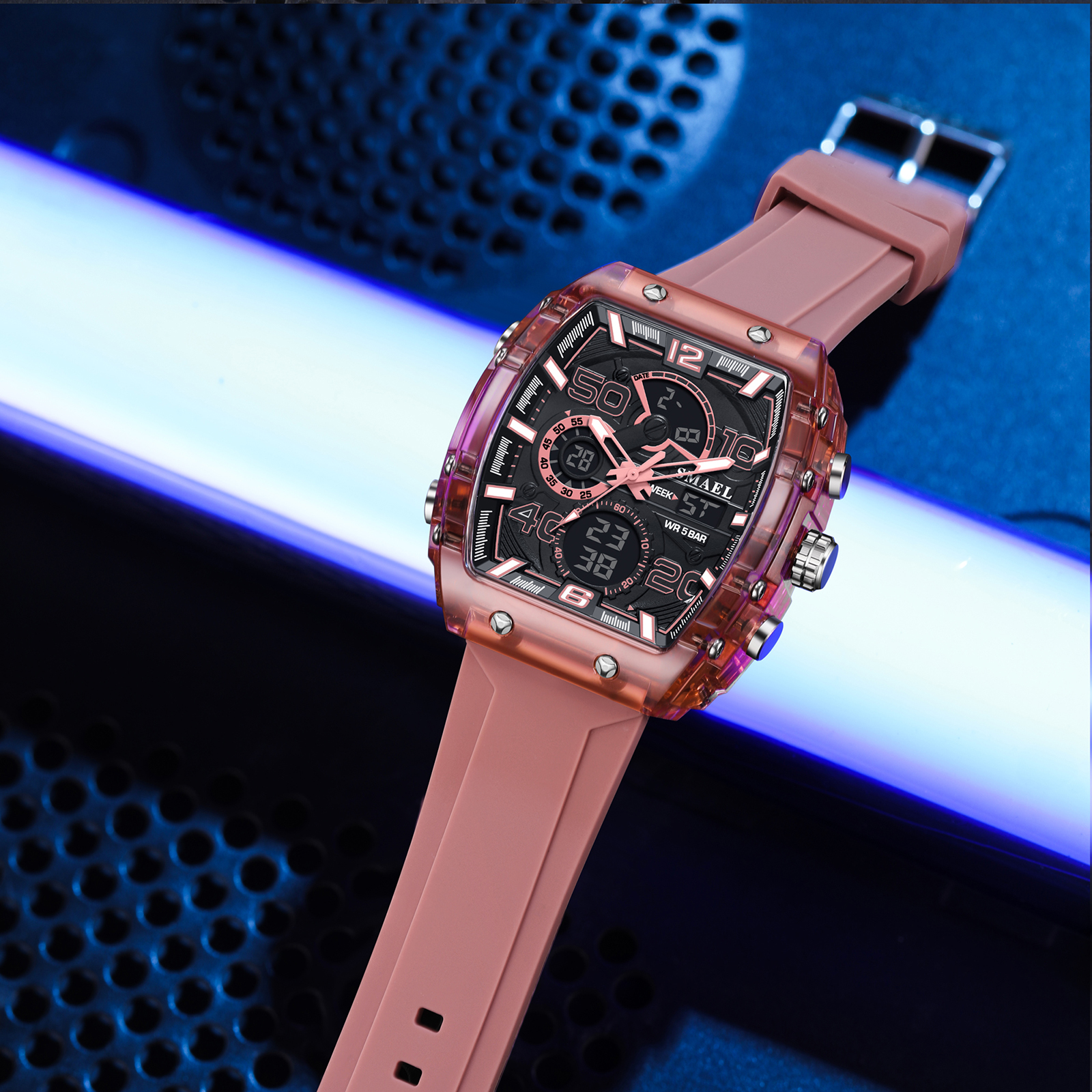 AliExpress SMAEL 8109 Square Dual-Display Digital Watch, view 6