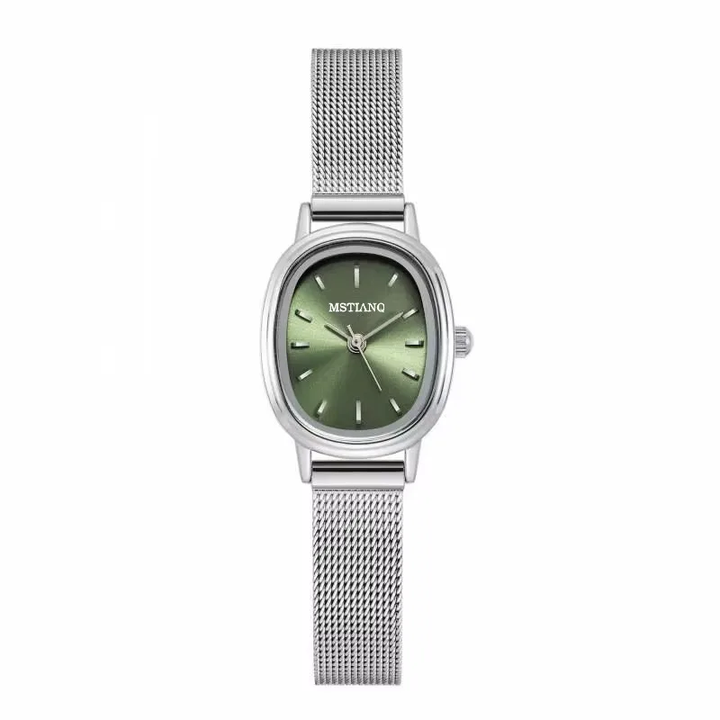 AliExpress Small Oval Dial Green Women's Quartz Watch, view 5