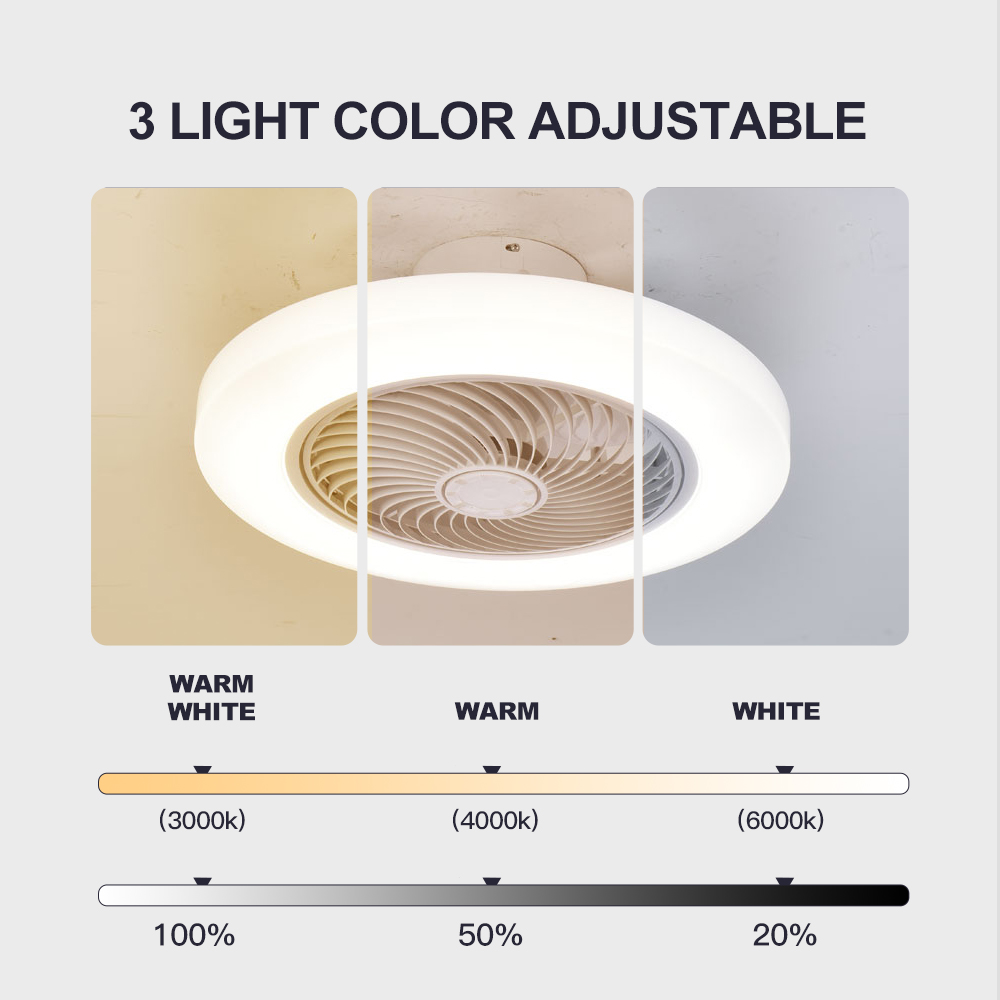 AliExpress Smart Ceiling Fan Fans With Lights Remote Control Bedroom Decor Ventilator Lamp 52cm Air Invisible Blades Silent, view 5