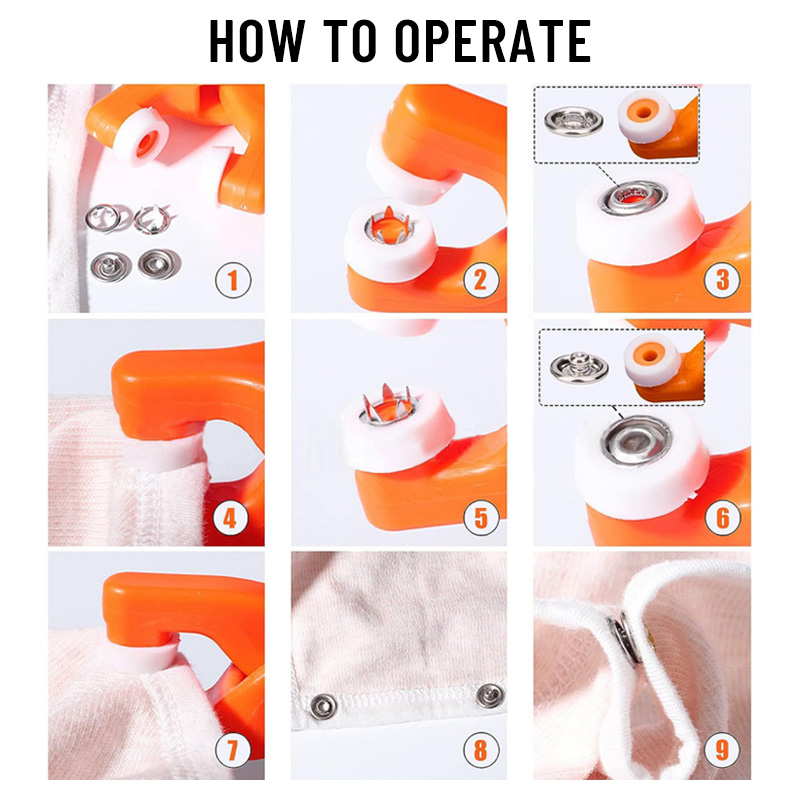 AliExpress Snap Button Kit With Hand Pressure Pliers 50pcs Snaps , Metal Snaps For Sewing, Sewing Snaps For DIY Crafts Clothes Hats, view 5