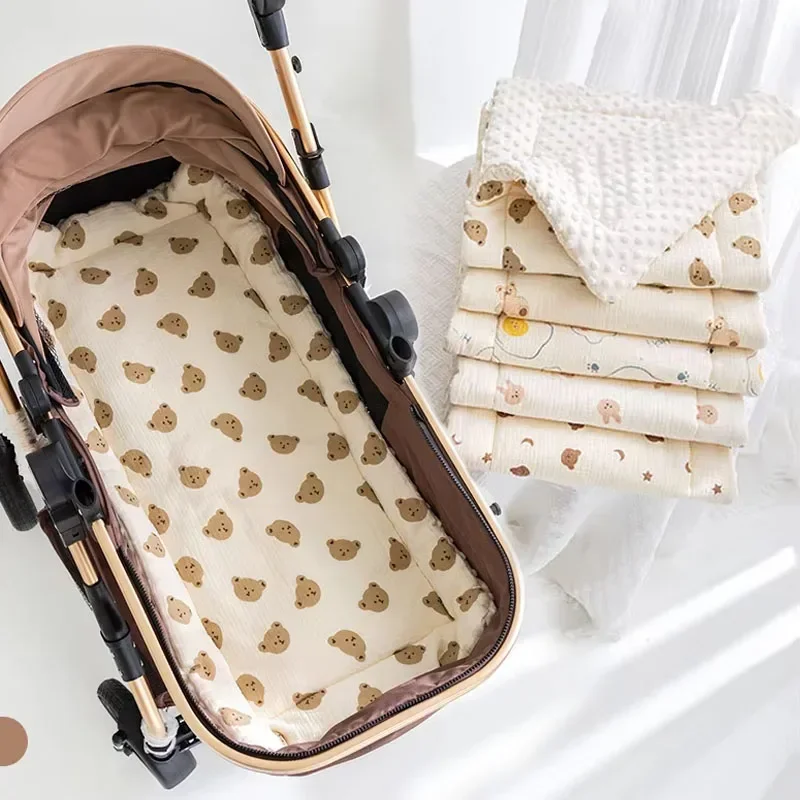 AliExpress Soft and Comfortable Baby Walking Thick Cartoon Bear Baby Stroller Cushion Cotton Shoulder Strap Baby Stroller Cushion