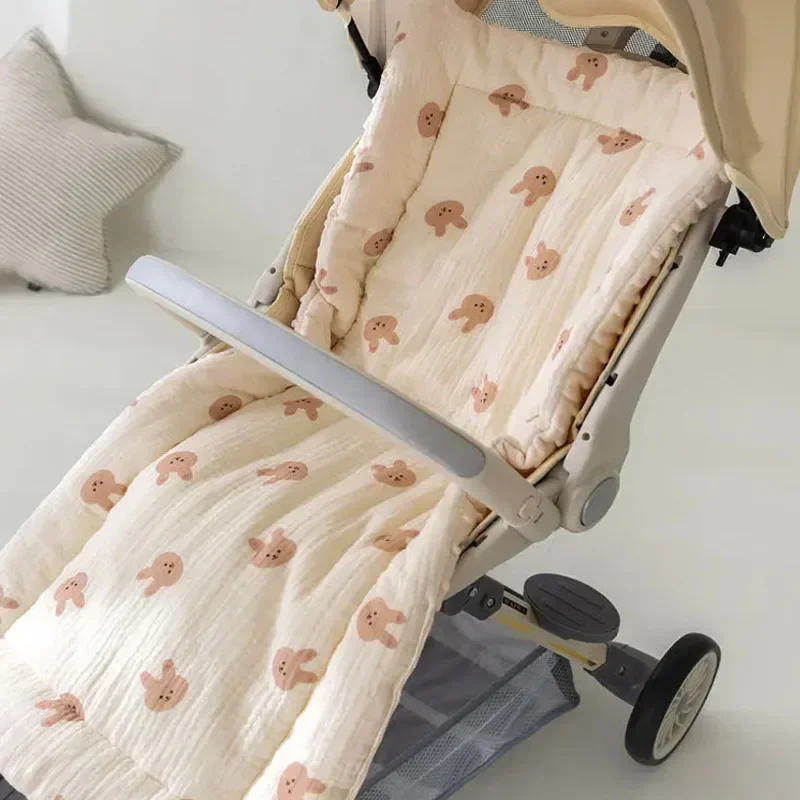 AliExpress Soft and Comfortable Baby Walking Thick Cartoon Bear Baby Stroller Cushion Cotton Shoulder Strap Baby Stroller Cushion, view 3