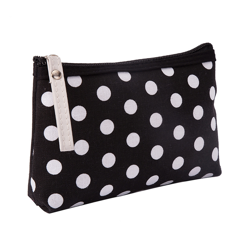 AliExpress Soft Canvas Dot Print Cosmetic Bag