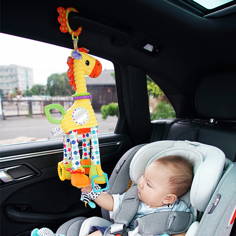 AliExpress Soft Giraffe Zebra Animal Handbells Rattles Plush Infant Baby Development Handle Toys WIth Teether Baby Toy For Newborn Gifts, view 2