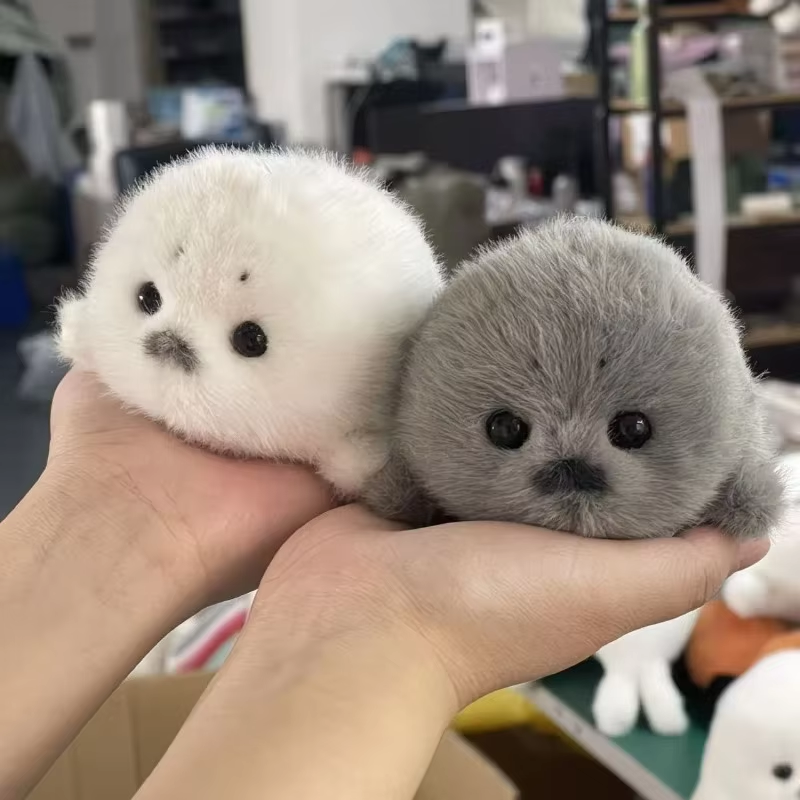 AliExpress Soft Grey Seal Plush Keychain White Seal Plushies Animal Pendant Fashion Stuffed Doll Keyring Car Key Accessories Car Ornaments
