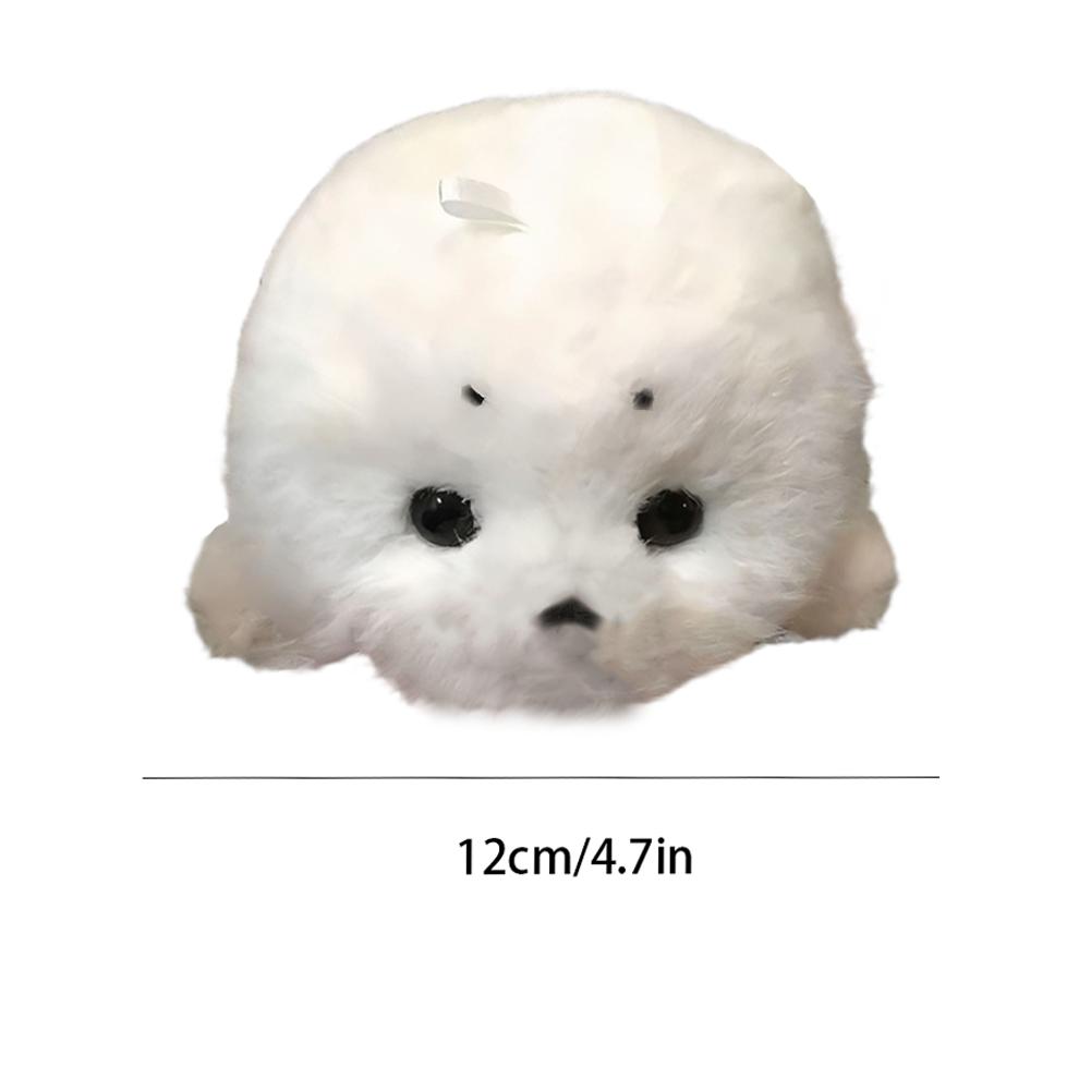 AliExpress Soft Grey Seal Plush Keychain White Seal Plushies Animal Pendant Fashion Stuffed Doll Keyring Car Key Accessories Car Ornaments, view 6