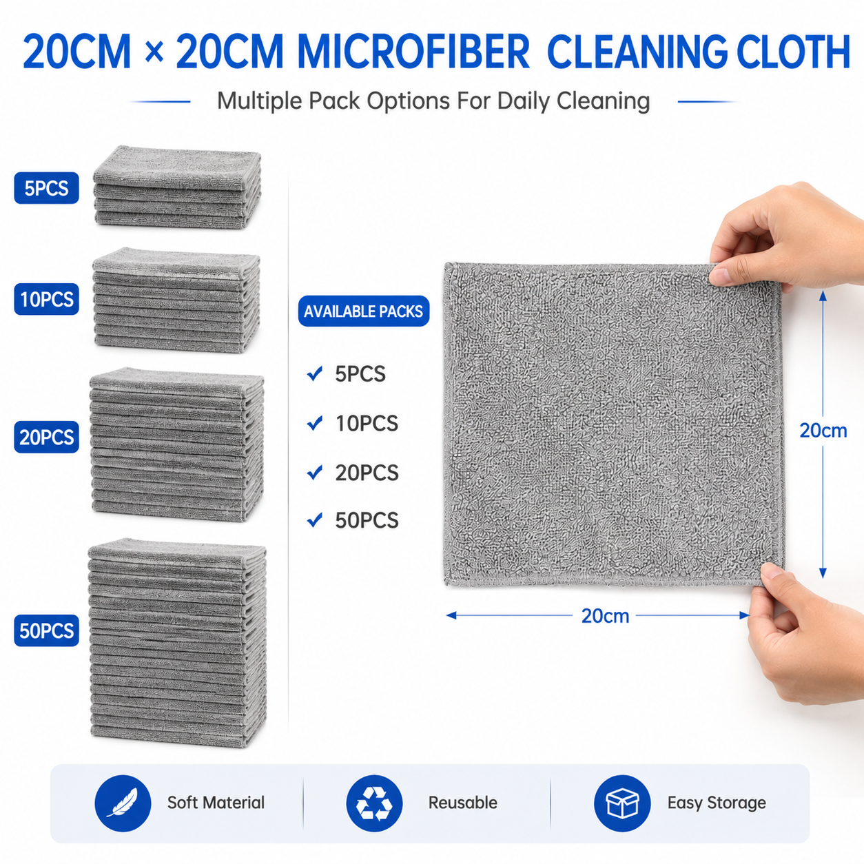 AliExpress Lint-Free Microfiber Cleaning Cloths, view 4