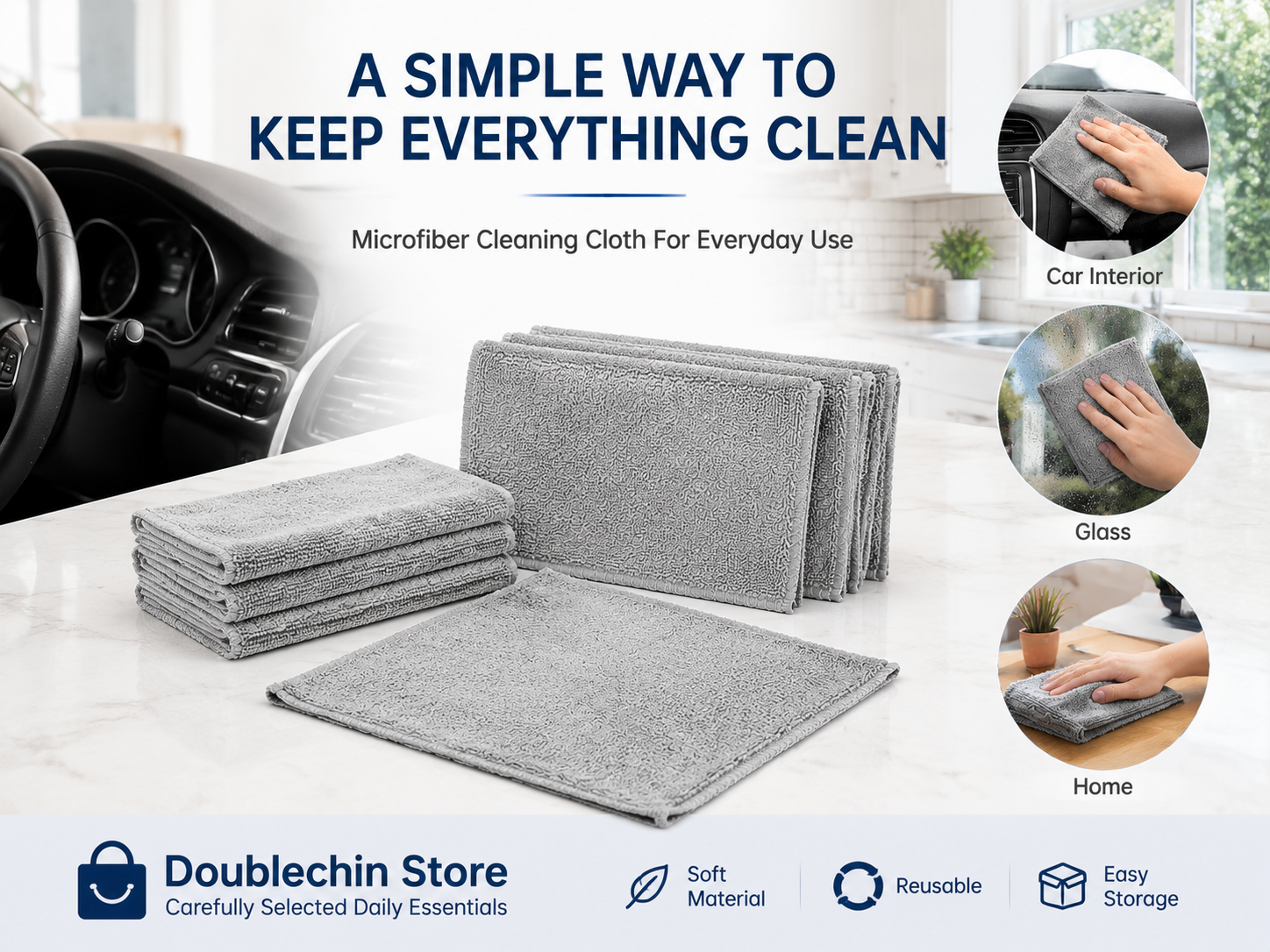 AliExpress Lint-Free Microfiber Cleaning Cloths, view 5
