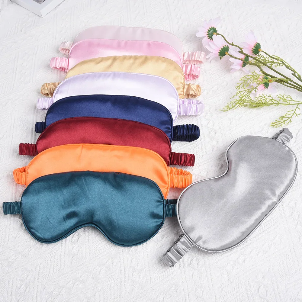 AliExpress Soft Silk Sleep Mask Eye Masks Coversfor Sleep 100% Blackout Zero Eye Pressure Blindfold with Adjustable Strap Mask Eye Patch, view 2