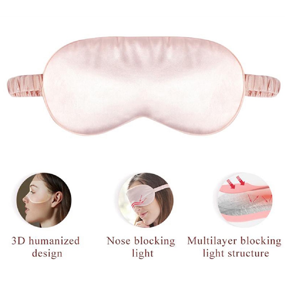 AliExpress Soft Silk Sleep Mask Eye Masks Coversfor Sleep 100% Blackout Zero Eye Pressure Blindfold with Adjustable Strap Mask Eye Patch, view 5