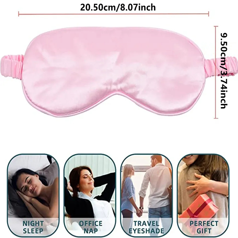 AliExpress Soft Silk Sleep Mask Eye Masks Coversfor Sleep 100% Blackout Zero Eye Pressure Blindfold with Adjustable Strap Mask Eye Patch, view 6