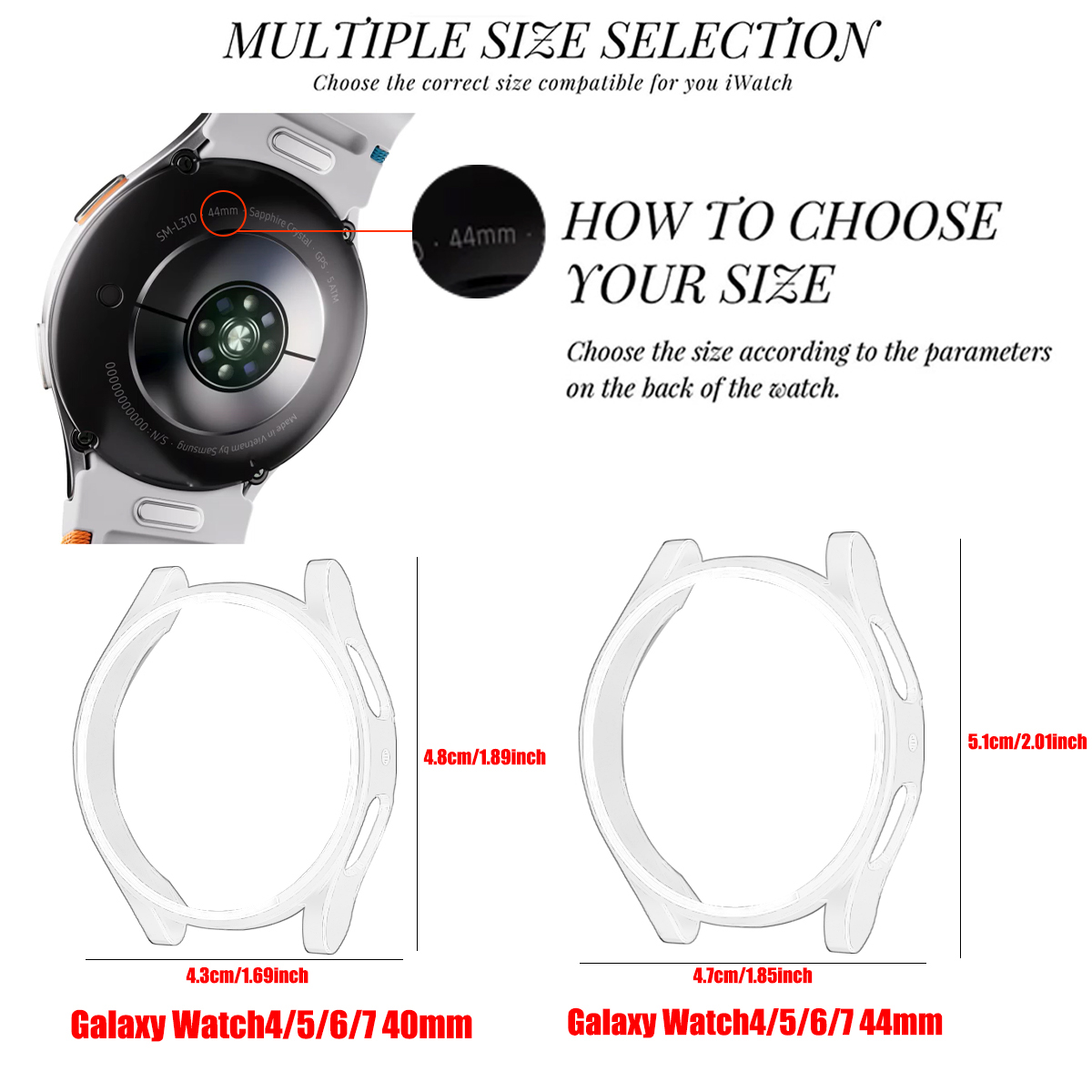 AliExpress Soft TPU Protective Case for Galaxy Watch 4-7, view 2