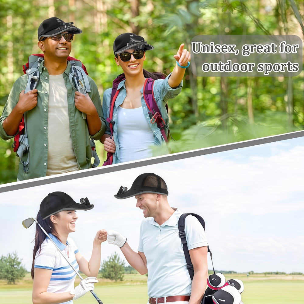 AliExpress Solar Baseball Cap with Fan, Sun Protection USB Charging Fan Mesh Hat for Summer Outdoor Travel Fishing Camping Beach Golf, view 4