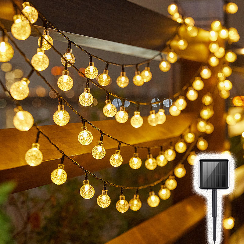 AliExpress Solar Bubble Balls Lamp String Lights Outdoor Water Drops Outdoor Waterproof Orb Christmas Lights Patio Holiday Party