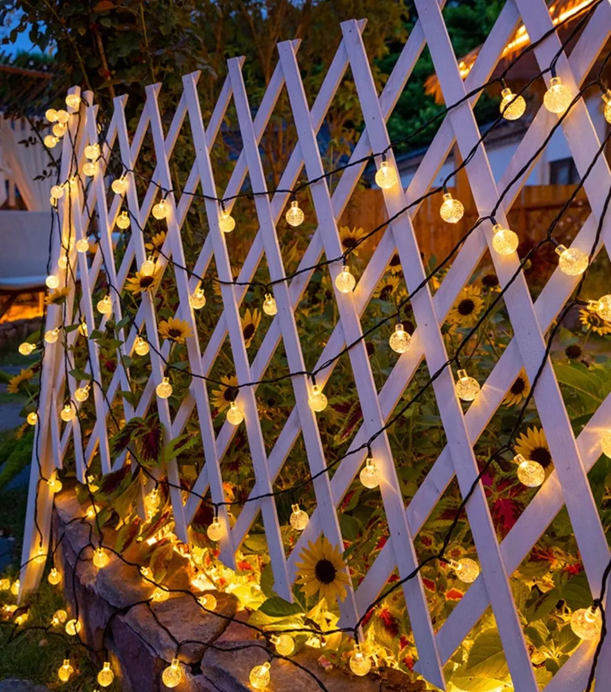 AliExpress Solar Water Drop Orb String Lights, view 2