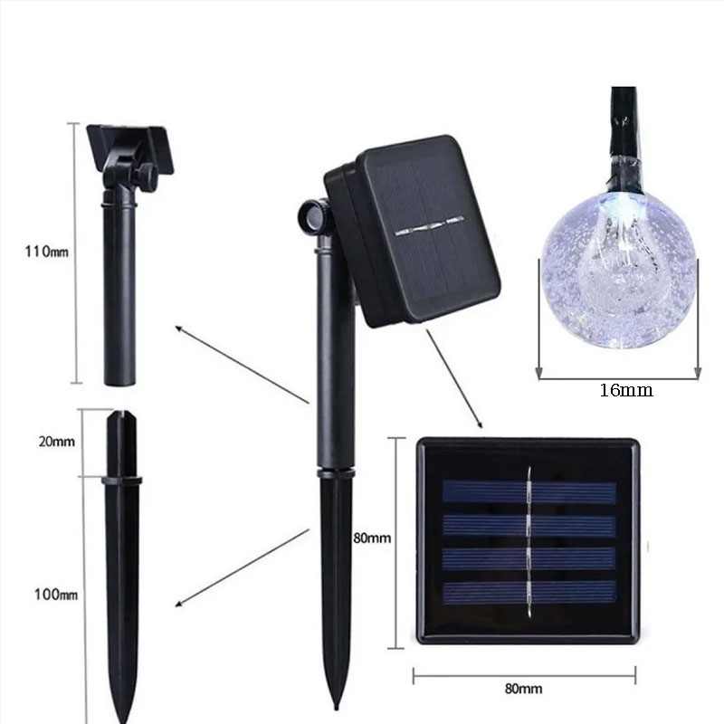 AliExpress Solar Water Drop Orb String Lights, view 5