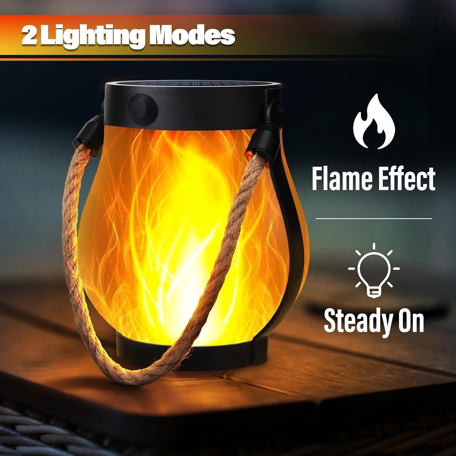 AliExpress Solar Flame Rope Hanging Lantern