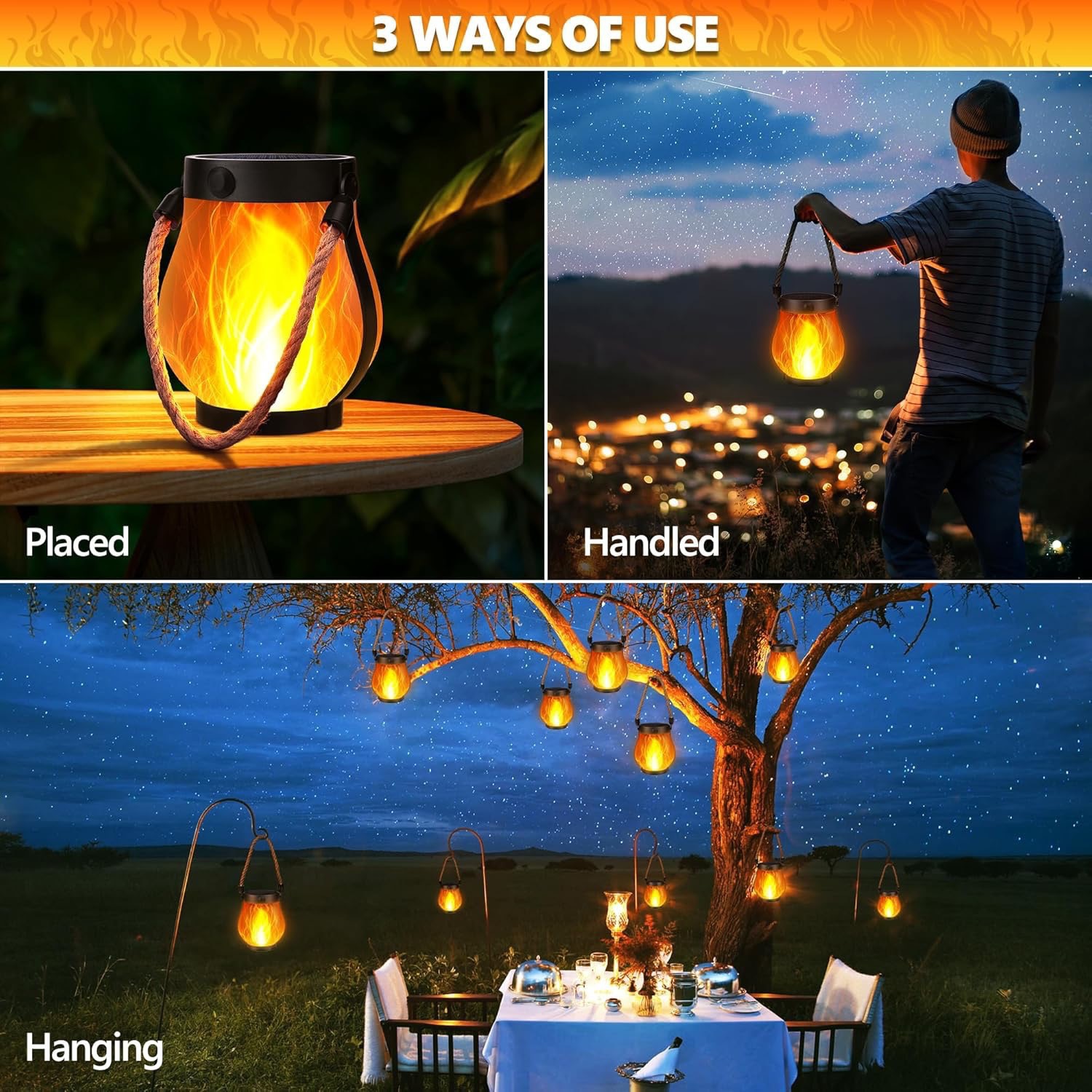 AliExpress Solar Flame Rope Hanging Lantern, view 6