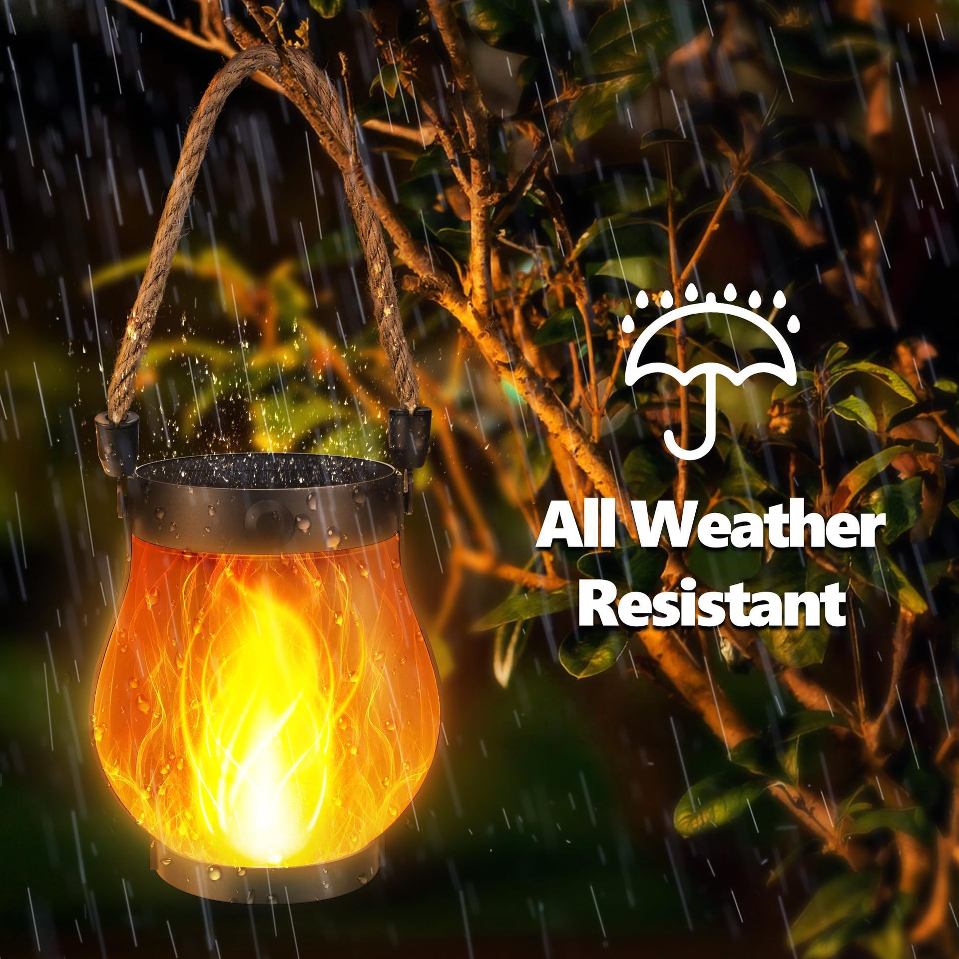 AliExpress Solar Flame Rope Lantern with Type-C Charging, view 3