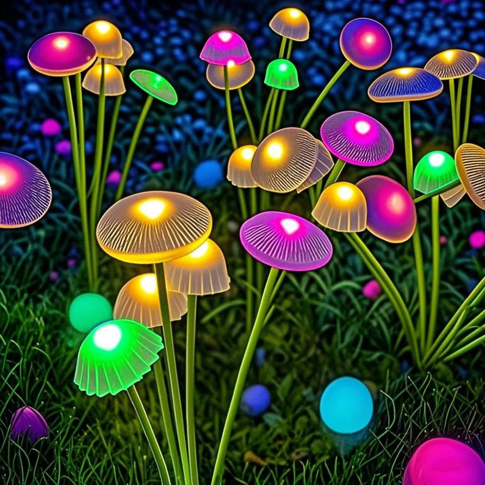 AliExpress Solar Garden Lights Dual Mode LED Solar Mushroom Lights Waterproof Decor Yard Patio Pathway Jellyfish for Garden Ambiance