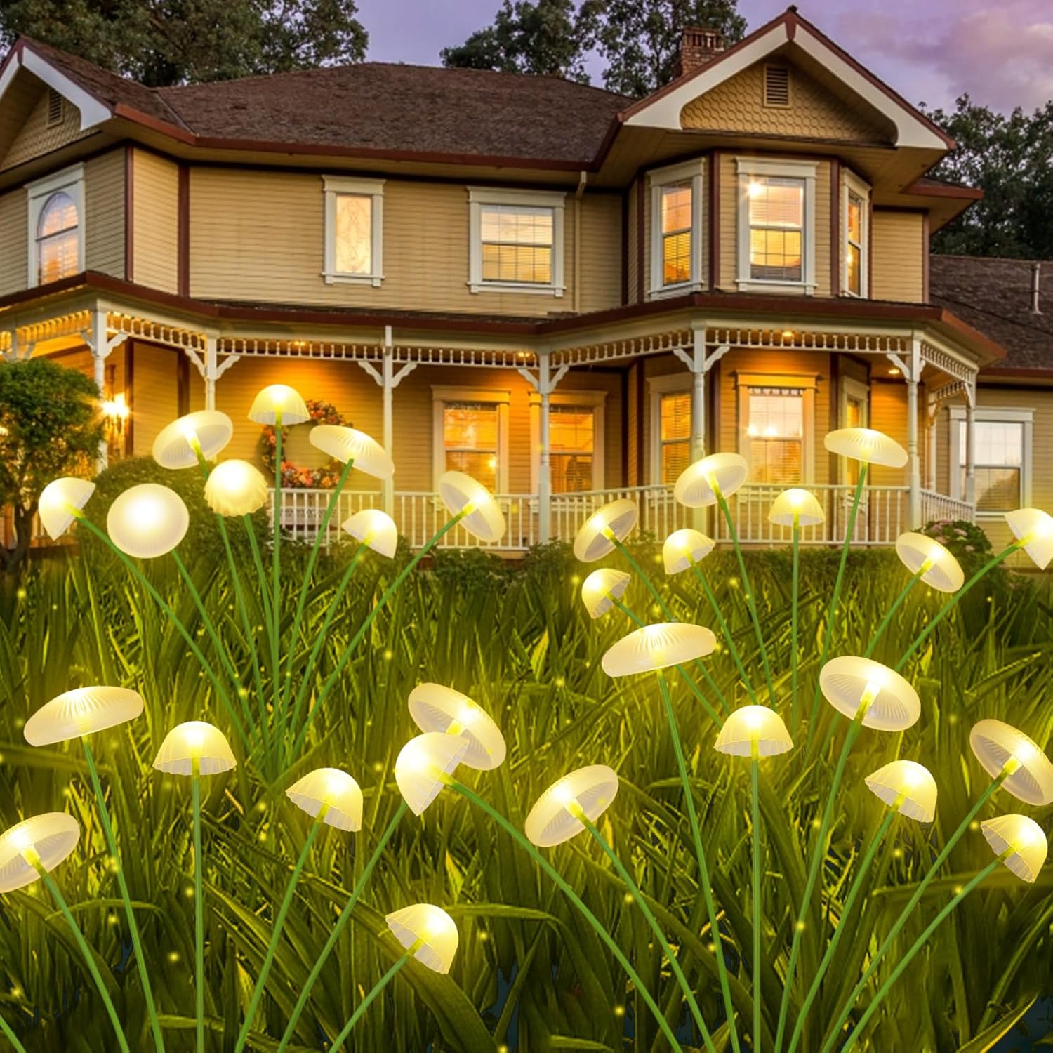 AliExpress Solar Garden Lights Dual Mode LED Solar Mushroom Lights Waterproof Decor Yard Patio Pathway Jellyfish for Garden Ambiance, view 2