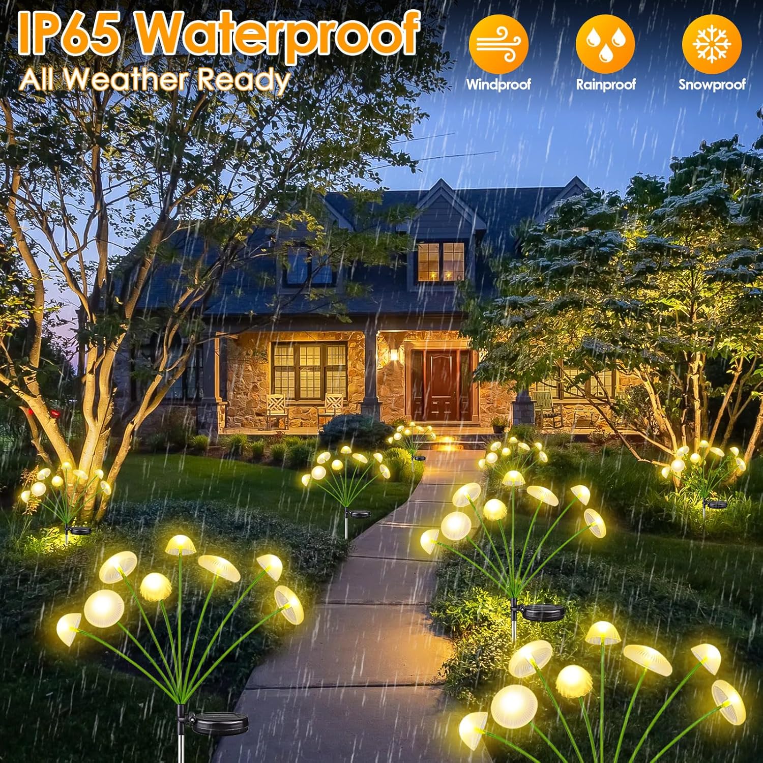 AliExpress Solar Garden Lights Dual Mode LED Solar Mushroom Lights Waterproof Decor Yard Patio Pathway Jellyfish for Garden Ambiance, view 6