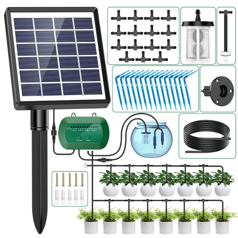 AliExpress Solar Plant Irrigation Kit with Built-In Battery