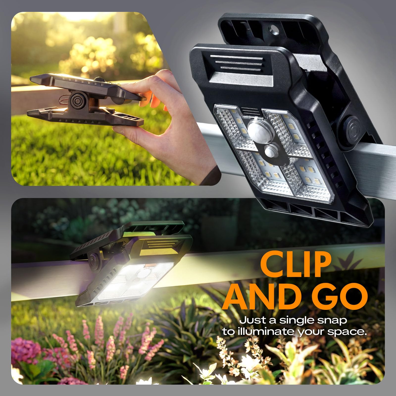 AliExpress Solar Motion Sensor Clip On Light Outdoor Waterproof Bright Solar Powered Security Lamp for Fence Garden Yard Wall Patio Camping