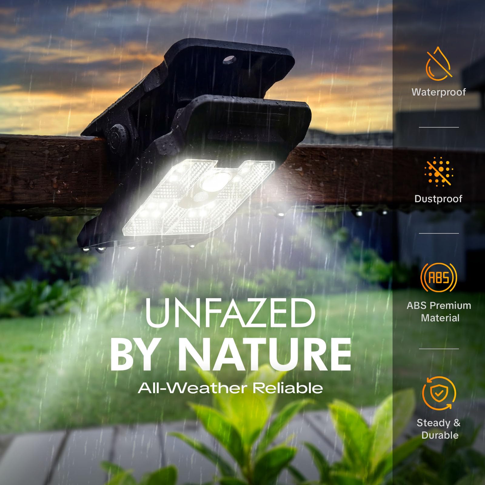 AliExpress Solar Motion Sensor Clip On Light Outdoor Waterproof Bright Solar Powered Security Lamp for Fence Garden Yard Wall Patio Camping, view 4