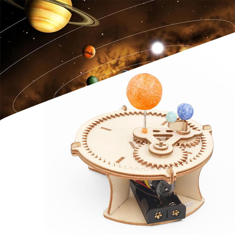 AliExpress Solar System Astronomy Sun Earth Moon Planet Model DIY Wooden Puzzle Mechanical Kit Science Stem Educational Toys for Children