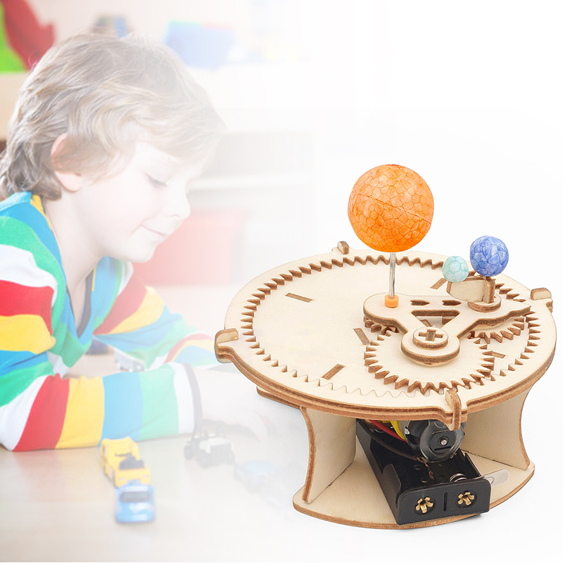 AliExpress Solar System Astronomy Sun Earth Moon Planet Model DIY Wooden Puzzle Mechanical Kit Science Stem Educational Toys for Children, view 2