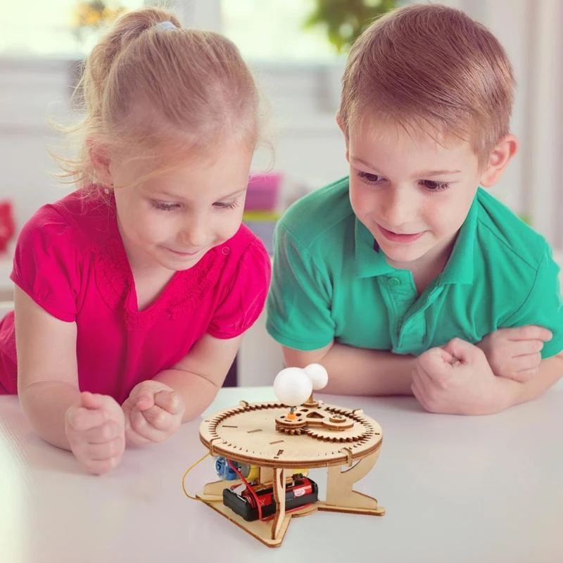AliExpress Solar System Astronomy Sun Earth Moon Planet Model DIY Wooden Puzzle Mechanical Kit Science Stem Educational Toys for Children, view 3