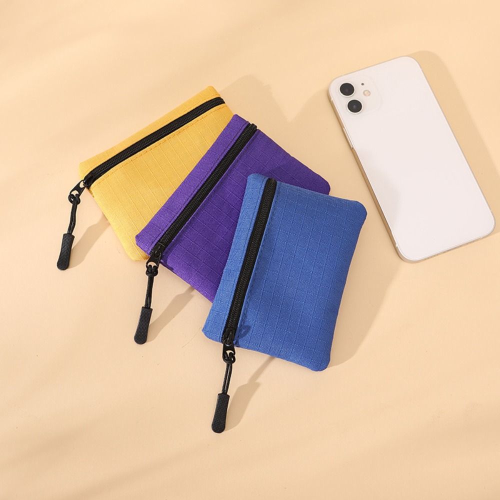 AliExpress Solid Color Mini Coin Purse Unisex Zipper Canvas Coin Key Bag Kid Storage Pouch Money Pocket, view 2