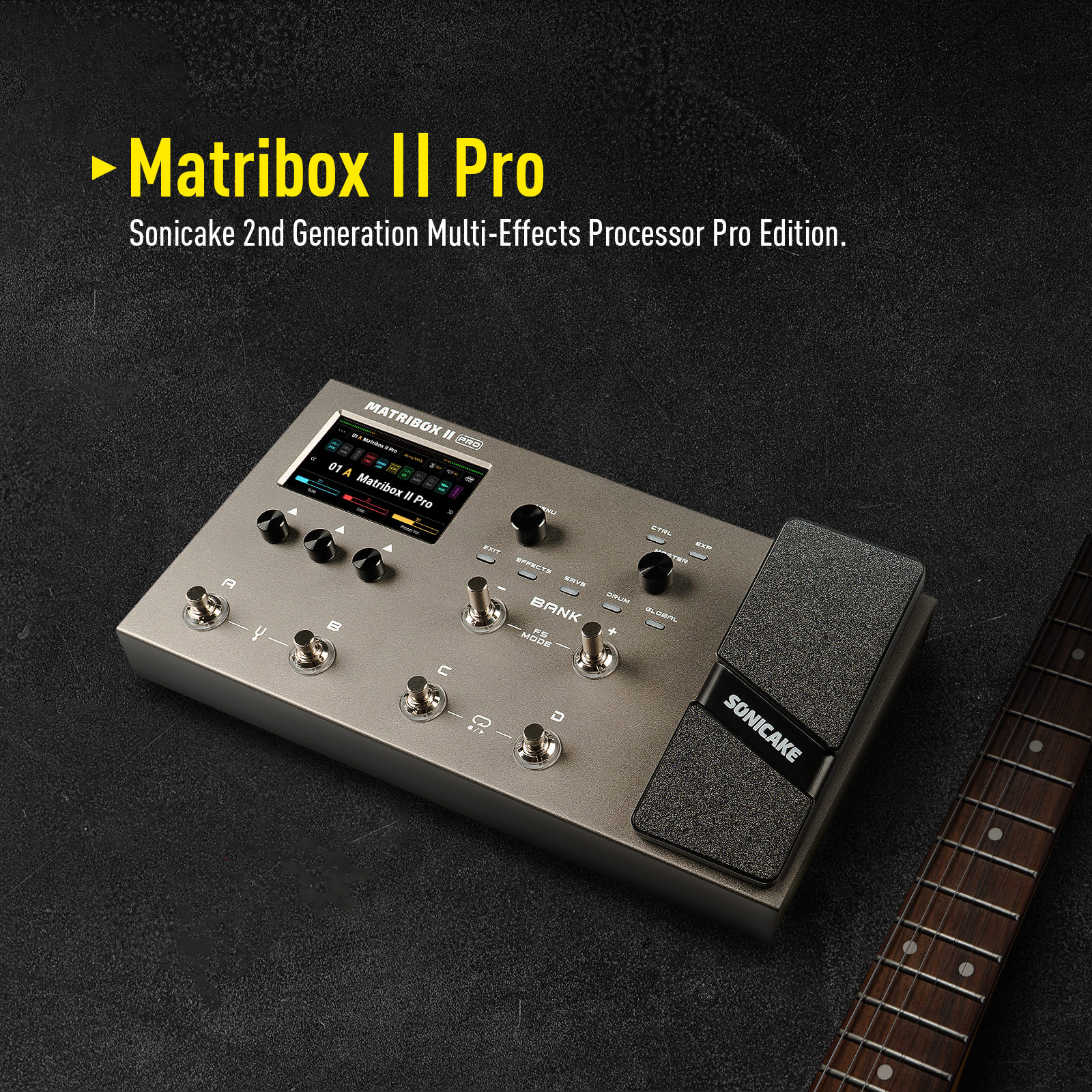 AliExpress SONICAKE Matribox II Pro 4.3" colorful Touch Screen Guitar Bass Amp Modeling IR Multi-Effects with Expression Pedal FX Loop MIDI, view 2