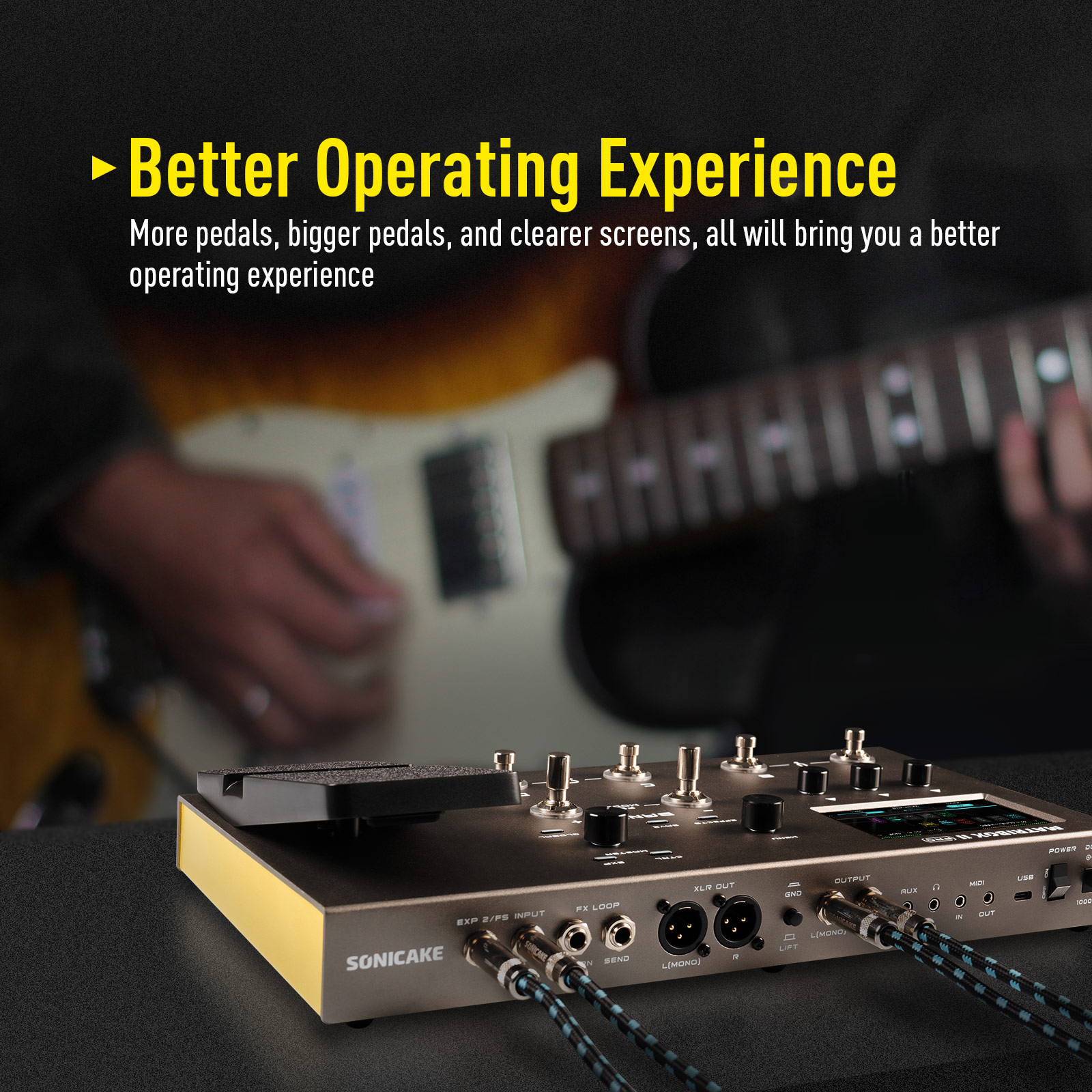 AliExpress SONICAKE Matribox II Pro 4.3" colorful Touch Screen Guitar Bass Amp Modeling IR Multi-Effects with Expression Pedal FX Loop MIDI, view 5