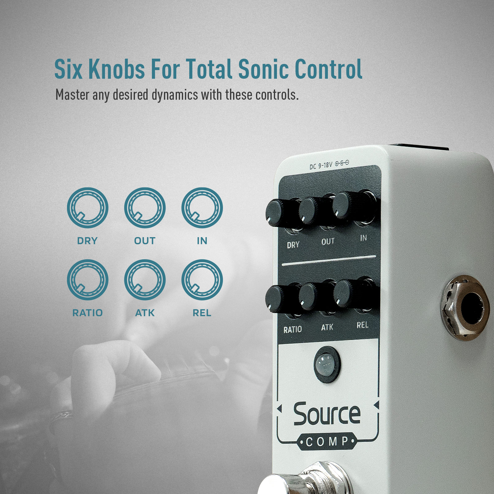 AliExpress SONICAKE Source Compressor 1176 Studio Compressor Guitar Effects Pedal Analog Buffered-Bypass QSS-27, view 4
