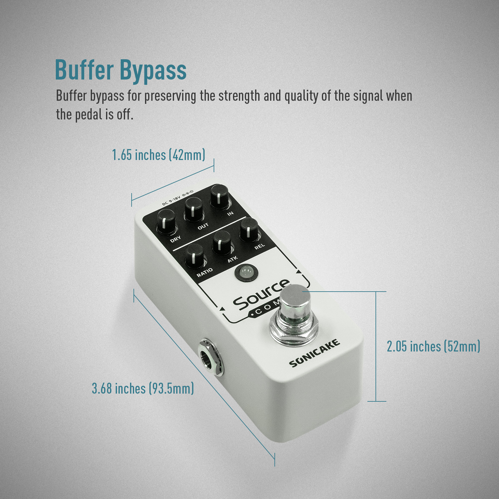 AliExpress SONICAKE Source Compressor 1176 Studio Compressor Guitar Effects Pedal Analog Buffered-Bypass QSS-27, view 5