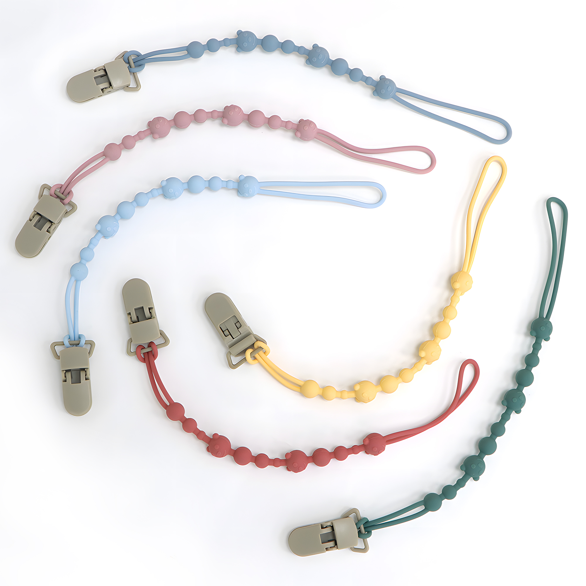 AliExpress Soothing Pacifier Anti-chain Baby Stroller Teether Anti-loss Chain Baby Silicone Pacifier Clip Toy Biting Glue Lanyard, view 4