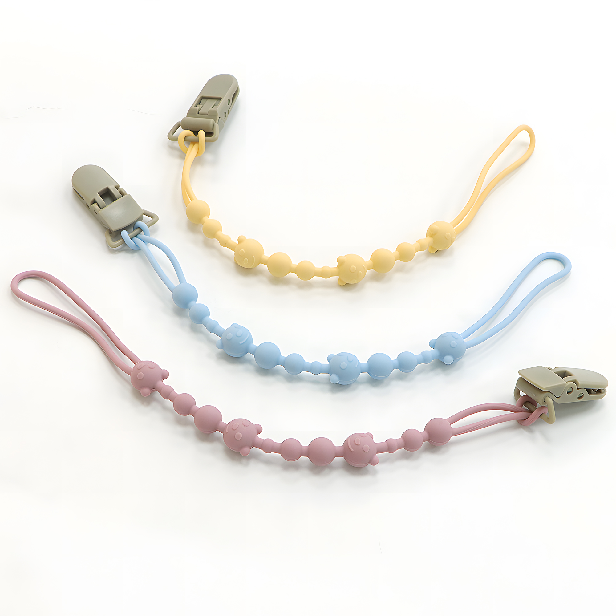 AliExpress Soothing Pacifier Anti-chain Baby Stroller Teether Anti-loss Chain Baby Silicone Pacifier Clip Toy Biting Glue Lanyard, view 5
